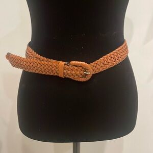 Vintage brown braided belt retro looks